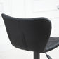 Bar Stools Set of 2, Adjustable Height Swivel Bar Chairs, PU Leather Upholstered Kitchen Counter Stools with Wide Seat, Back and Footrest, Black