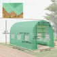 11.5' x 6.6' x 6.6' Walk-in Tunnel Greenhouse Garden Plant Seed Growing Warm House Outdoor Hot House w/ Roll Up Door, Windows, PE Cover Green
