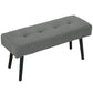 39" Upholstered Ottoman Bench, Corduroy Entryway Bedroom Bench with Padded Seat and Steel Legs for Bedroom, Grey