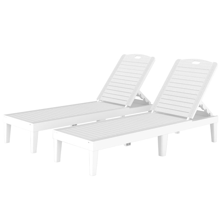 Waterproof Resin Lounge Chairs, Set of 2, 4-Position