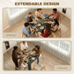 55" Extendable Dining Table for 4-6, Kitchen Table with Steel Slides and Felt Pads for Small Spaces, Black