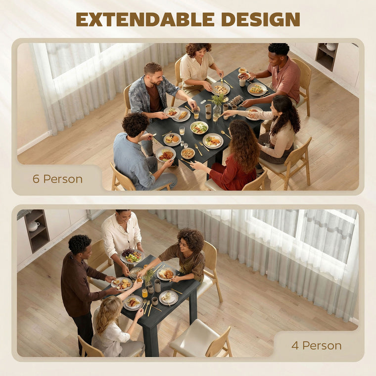 55" Extendable Dining Table for 4-6