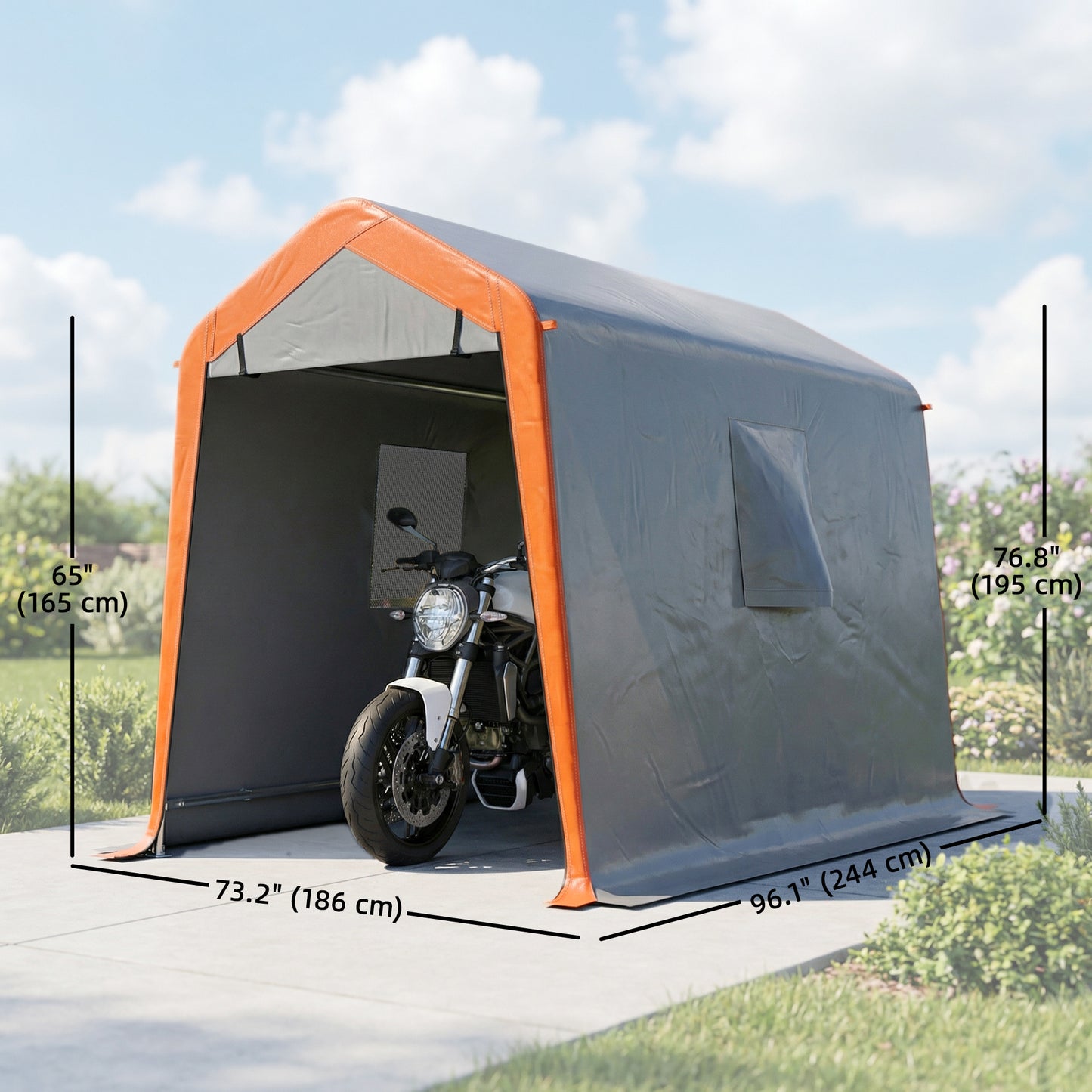 6' x 8' Portable Shed Tent with Door & Windows