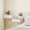 Set of 2 Wall Mounted Bedside Tables, Floating Nightstands with Drawer for Bedroom, White