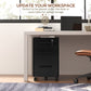 Lockable Vertical File Cabinet with Lock, 3 Drawer Filing Cabinet with Hanging Bars for Letter and A4 Size, Black