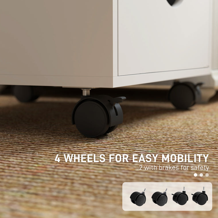 5-Drawer Mobile File Cabinet with Wheels