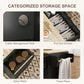 Kitchen Island with Storage, Rolling Kitchen Cart with Foldable Drop Leaf, Power Outlet and USB Ports, Black
