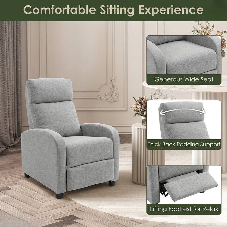 Fabric Manual Recliner Chair