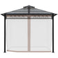 10' x 10' Outdoor Hardtop Gazebo Canopy w/ Double PC Roof, Steel Frame, Nettings, Curtains for Garden Lawn Deck, Khaki