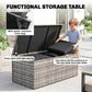 6 Pieces Wicker Patio Furniture Set with Cushions, 7-Seater Rattan Patio Sofa Set with Storage Table, Black