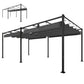 19' x 10' Pergola with Retractable Canopy, Patio Pergola with Sun Shade Shelter, UV50+, for Patio, Garden, Dark Grey