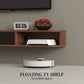 71" Floating TV Stand for TVs up to 75 Inch, Wall Mounted Media Console with Flip Drawer and 2 Open Shelves, Walnut
