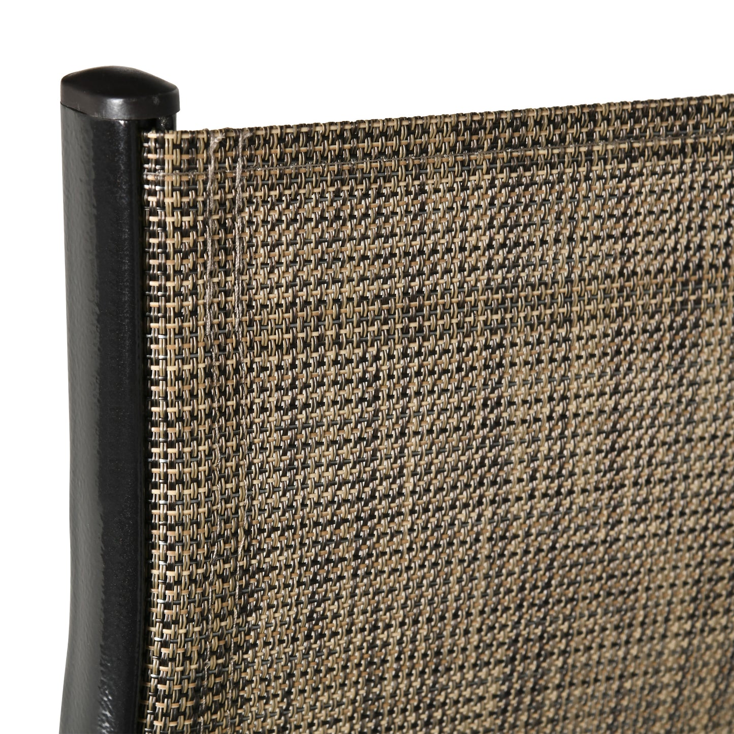 Set of 4 Outdoor Dining Chairs, Heavy Duty Stackable Patio Dining Set with Armrests for Balcony Garden, Brown and Black