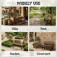 Wooden Garden Bench for Outdoor, 2-person Patio Bench, Loveseat Furniture, Carbonized