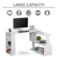 47" L Shaped Desk, 360° Rotating Corner Desk, Reversible Computer Writing Table Workstation with Storage Shelf for Home Office, White