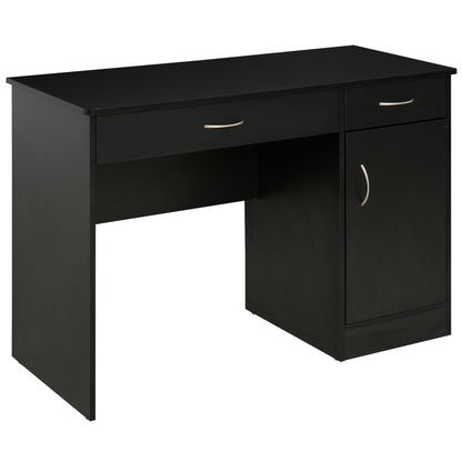Computer Desk with Storage Drawers and Cabinet - Black