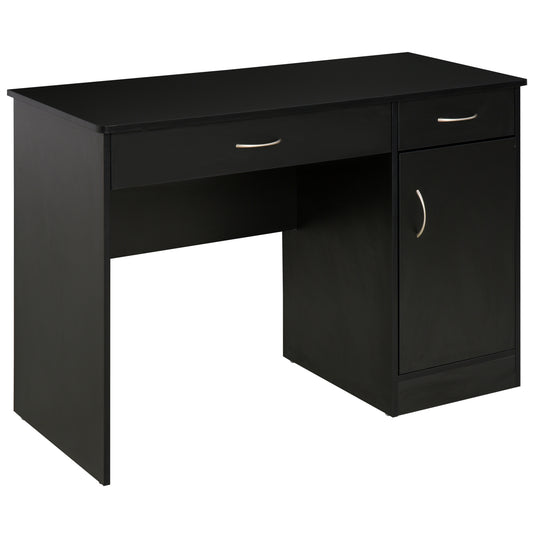 Computer Desk with Storage Drawers and Cabinet - Black