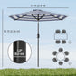 Patio Sun Umbrella, Outdoor Parasol with 6 Ribs, Blue Stripes