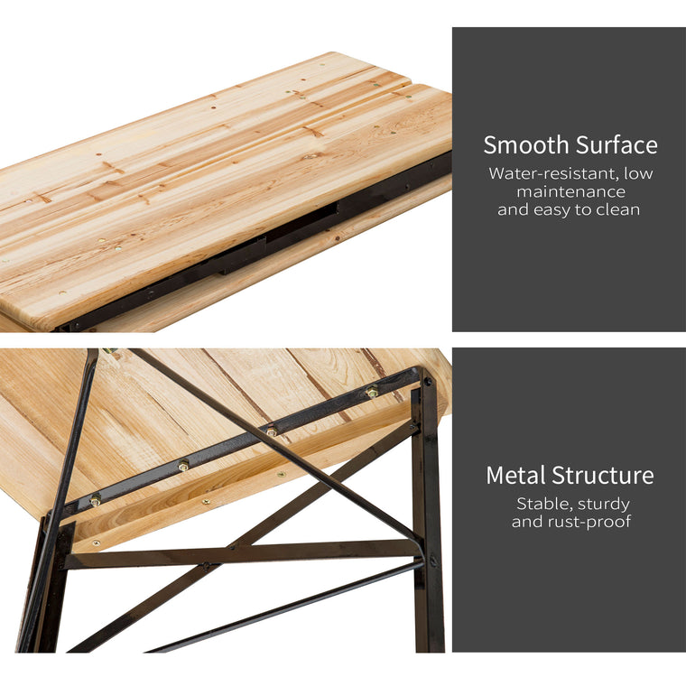 Portable 3-Piece Folding Picnic Table & Bench Set