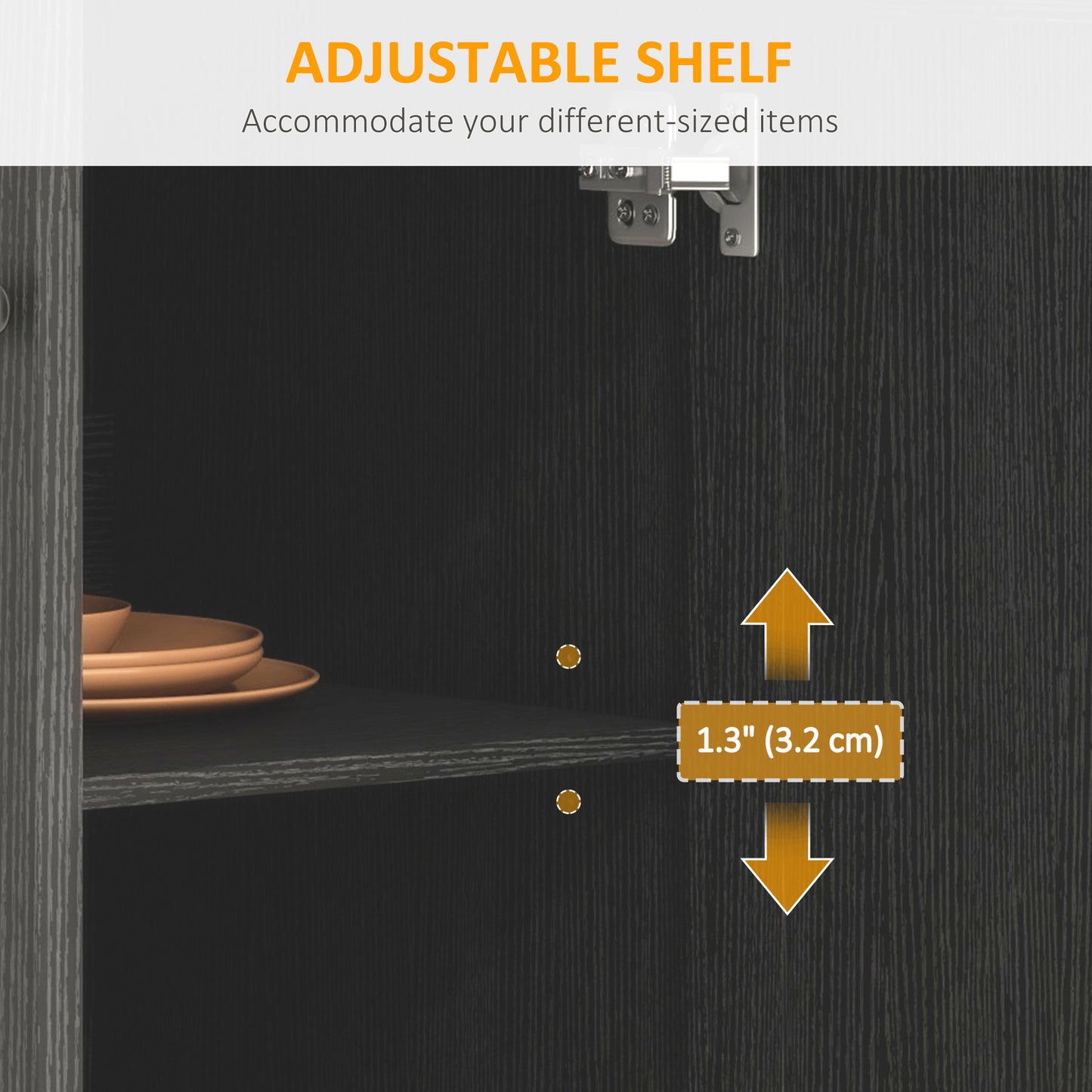 Modern Rolling Kitchen Island Cart with Drawer, Natural Wood Top, Towel Rack, Door Storage Cabinet, Distressed Black