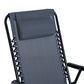 3pc Patio Rocking Chair Set, Folding Outdoor Rocking Chairs and Table Bistro Set w/ Breathable Mesh Seat & Backrest, Headrest for Park, Backyard, Garden, Grey