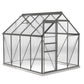 6' x 8' x 6.5' Polycarbonate Greenhouse, Walk-in Green House with Adjustable Roof Vent Galvanized Base Sliding Door Rain Gutter for Outdoor Garden Backyard, Charcoal Grey