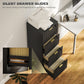 Lockable Filing Cabinet with 4 Fluted Drawers, File Cabinet with Adjustable Hanging Rails for A4 Letter Files, Black