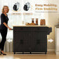 Kitchen Island with Storage, Rolling Kitchen Cart with Charging Station, Drop Leaf, Spice Rack, Towel Rack, Drawers