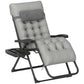 Padded Zero Gravity Chair, Folding Recliner Chair, Patio Lounger with Cup Holder, Adjustable Backrest, Removable Cushion for Outdoor, Deck, Poolside, Red