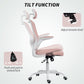 Ergonomic Office Chair, Mesh Desk Chair with Adjustable Headrest, Lumbar Support and Height, Flip-Up Armrests, Pink
