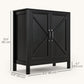 Sideboard Buffet, Kitchen Storage Cabinet with Barn Door and Adjustable Shelves, Storage Pantry, Black Oak