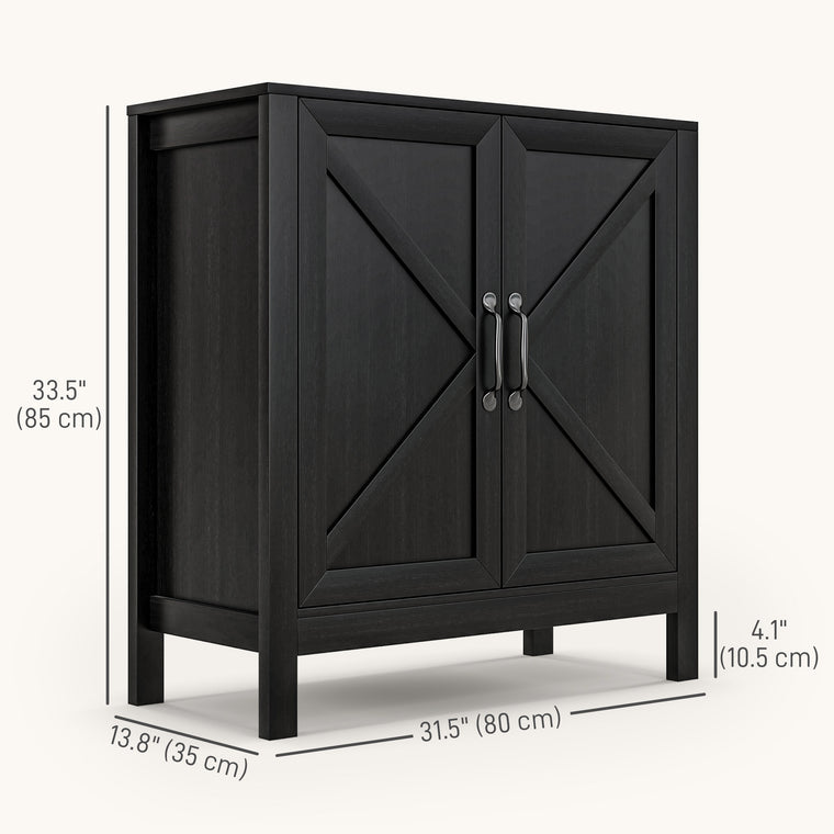 Sideboard Buffet with Barn Door and Shelves