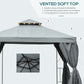 10' x 10' Patio Gazebo Outdoor, Canopy Shelter with Double-tier Roof, Pavilion Sidewalls for Garden Events, Dark Grey