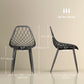 Modern Dining Chairs Set of 4, Plastic Kitchen Chairs with Hollow Backrest and Metal Legs for Living Dining Room, Black
