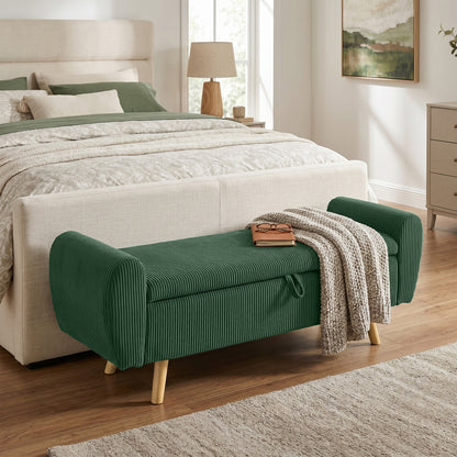59" Corduroy End-of-Bed Storage Bench