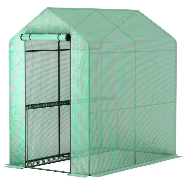 73" x 47" x 75" Walk-In Greenhouse with Roll-Up Door
