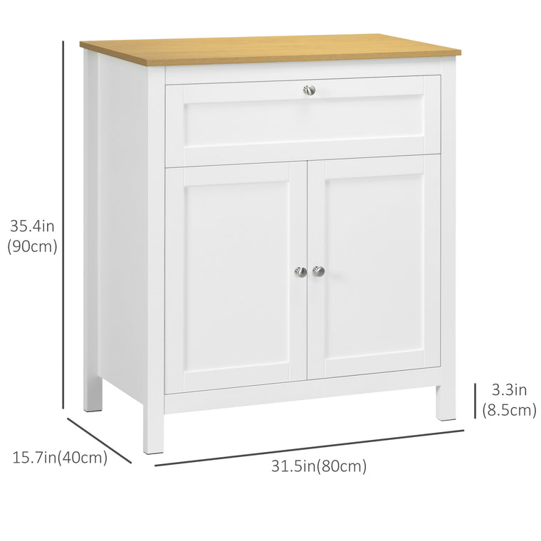 Sideboard Buffet Cabinet with Drawer and Doors - White
