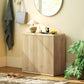 Sideboard Buffet Cabinet Set of 2, Kitchen Cabinet with Soft-Close Door and Adjustable Shelves for Living Room, Oak