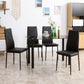 Dining Table and Chairs Set for 4, Modern 5 Pieces Kitchen Table Set with Glass Table, Padded Seat and Steel Frame