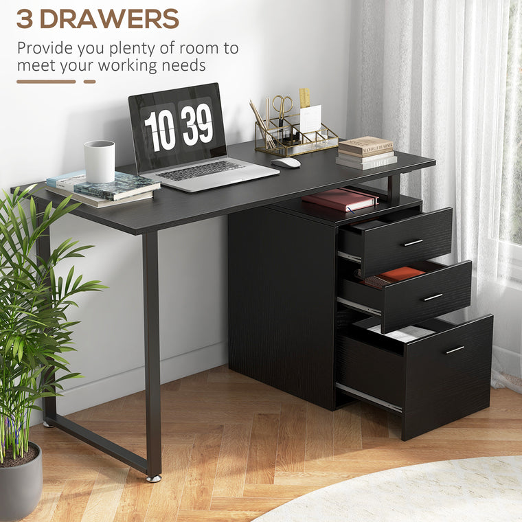 47" Computer Desk with File Drawers