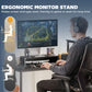 96 Inch Gaming Desk, Dual Computer Desk for 2 Person with Power Outlets and Monitor Stands, Black