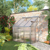 6' x 4' Clear Lean-To Polycarbonate Greenhouse with Roof Vent