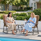 3-Piece Outdoor Foldable Rocking Chair Set, Orange