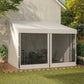 10' x 10' Wall Pergola, Outdoor Gazebo with 2 Curtains and 2 Nettings, UV Resistant, for Patio, Deck, Beige