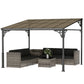 11' x 10' Outdoor Pergola, Wall Mounted Hardtop Lean-to Gazebo with Polycarbonate Roof and Metal-Aluminium Frame