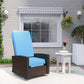 Outdoor Rattan Wicker Lounge Chair with Footrest & Soft Cushion for Patio, Garden, Backyard, Cream White