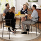5 Piece Dining Table Set, Space Saving Round Dining Set for 4 with Metal Frame for Small Spaces, Natural