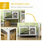 Rabbit Hutch Dual-Height Design Bunny House with Run Slide-Out Tray White and Coffee