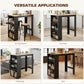 Modern Bar Table, Counter Height Dining Table with 3 Storage Shelves for Kitchen, Dining Room, Living Room, Walnut