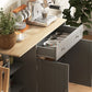 Modern Sideboard Cabinet, 41" Kitchen Buffet Cabinet with Drawer, Adjustable Shelf, 3 Doors for Dining Room, Grey